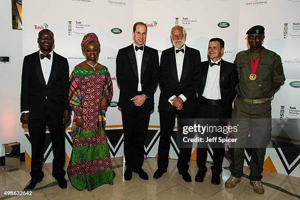 Cosmos Mumba; Mary Molokwu; Prince William; Duke of Cambridge; Garth Owen-Smith; Emmanuel de Merode; Edward Ndiritu attend the annual Tusk Trust...