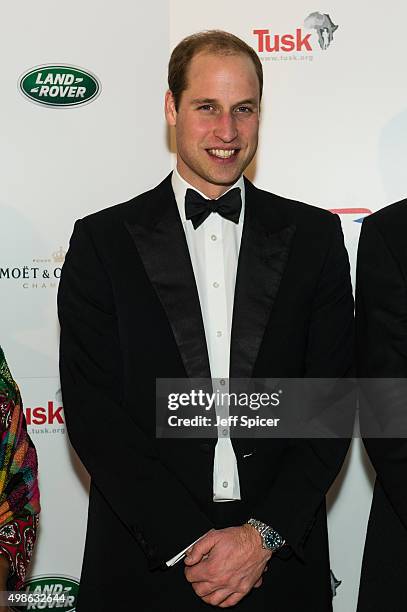 Prince William, Duke of Cambridge attends the annual Tusk Trust Conservation awards at Claridge's Hotel on November 24, 2015 in London, England.