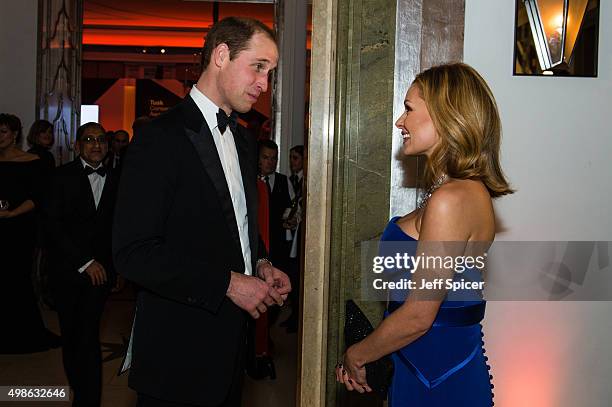 Prince William; The Duke of Cambridge; Katherine Jenkins attend the annual Tusk Trust Conservation awards at Claridge's Hotel on November 24, 2015 in...