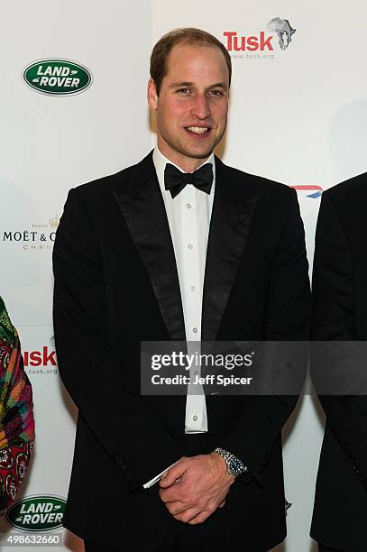 Prince William, Duke of Cambridge attends the annual Tusk Trust Conservation awards at Claridge's Hotel on November 24, 2015 in London, England.