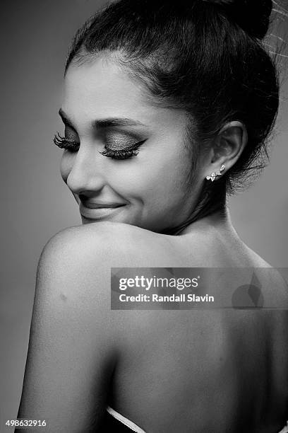 American singer and actress Ariana Grande poses for a portrait at the 2015 American Music Awards on November 22, 2015 in Los Angeles, California.