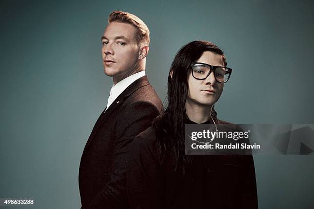 Musicians Skrillex and Diplo of Jack Ü pose for a portrait at the 2015 American Music Awards on November 22, 2015 in Los Angeles, California.