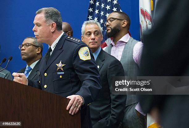 Chicago Police Superintendent Garry McCarthy speaks during a press conference he and Mayor Rahm Emanuel held to address the arrest of Chicago Police...