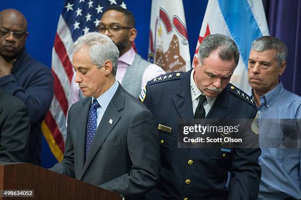 Mayor Rahm Emanuel and Chicago Police Superintendent Garry McCarthy hold a press conference to address the arrest of Chicago Police officer Jason Van...