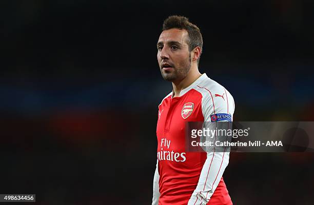 Santi Cazorla of Arsenal during the UEFA Champions League match between Arsenal and Dinamo Zagreb at the Emirates Stadium on November 24, 2015 in...