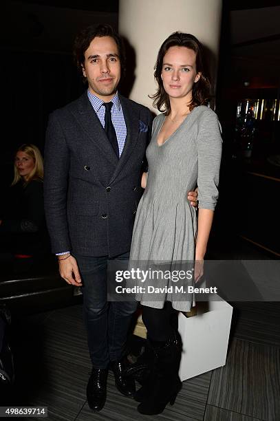 Diego Bivero-Volpe and Charlotte Carroll attend an after party following the Fayre Of St James' charity Christmas concert presented by...