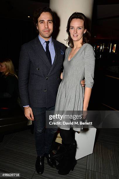 Diego Bivero-Volpe and Charlotte Carroll attend an after party following the Fayre Of St James' charity Christmas concert presented by...