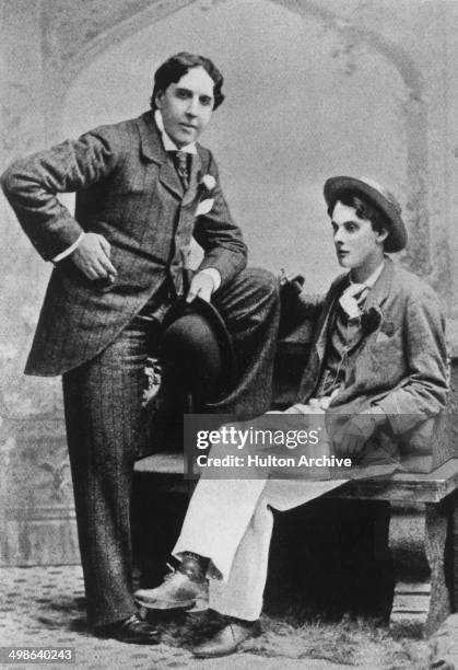 Irish writer and poet Oscar Wilde with fellow writer Lord Alfred Douglas at Oxford, 1893.