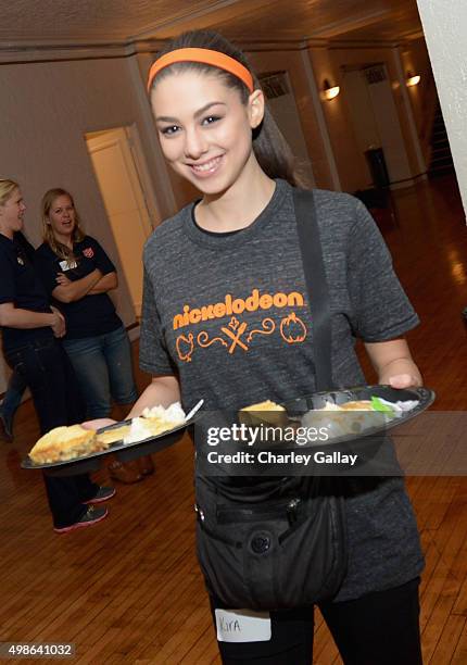 Actress Kira Kosarin attends 'The Salvation Army's Feast Of Sharing Holiday Dinner' presented by Nickelodeon HALO at Casa Vertigo on November 24,...