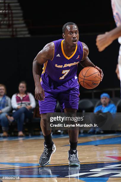 Andre Ingram of the Los Angeles D-Fenders during an NBA D-League game on November 24, 2015 at the Cox Convention Center in Oklahoma City, Oklahoma....