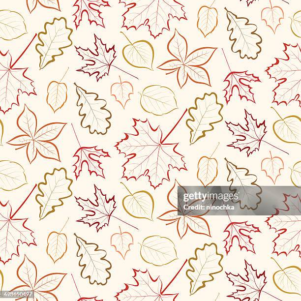 leaves seamless pattern - maple tree canada stock illustrations
