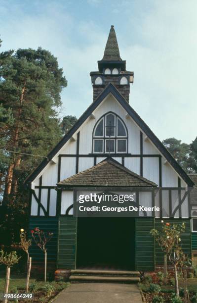 Building on the grounds of Ludgrove School in Berkshire, UK, November 1989. An independent preparatory boarding school, its attendees will include...