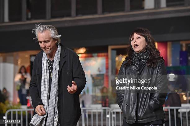 Neil Giraldo and Pat Benatar perform at the 89th Annual Macy's Thanksgiving Day Parade Rehearsals - Day 2 on November 24, 2015 in New York City.