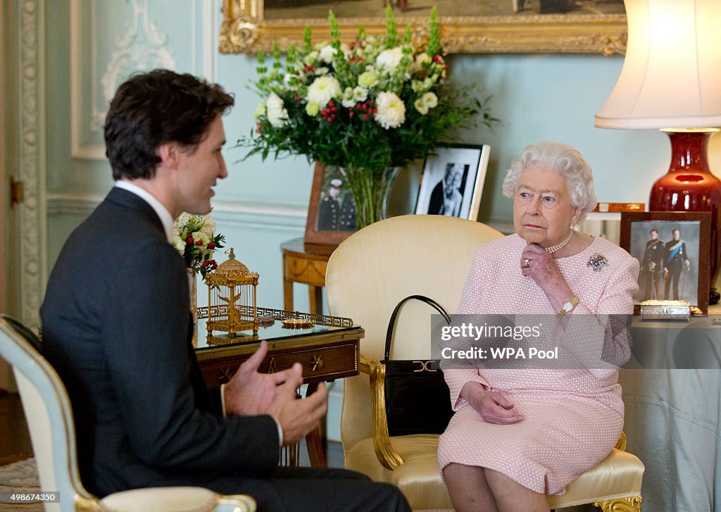 Queen Elizabeth II Meets Canadian Prime Minister Justin Trudeau