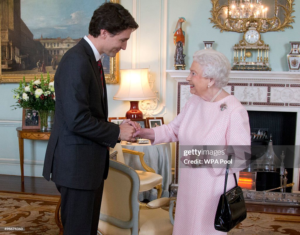 Queen Elizabeth II Meets Canadian Prime Minister Justin Trudeau