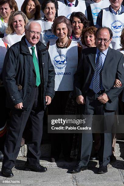 Queen Sofia visits a Food Bank on November 25, 2015 in Madrid, Spain.