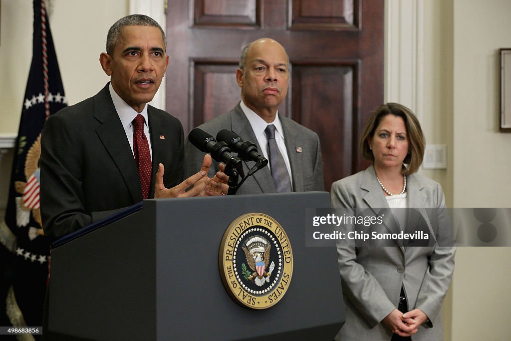 President Obama Makes Statement On Homeland Security And Thanksgiving Weekend