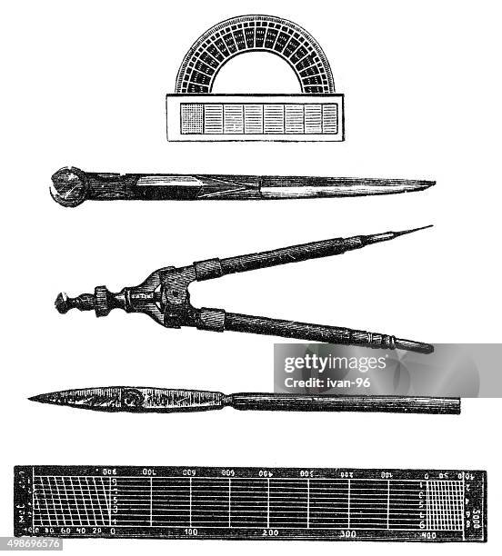 drawing tool - radius stock illustrations