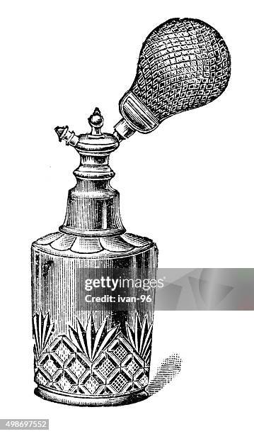 ilustrações de stock, clip art, desenhos animados e ícones de frasco de perfume - borrifador de perfume