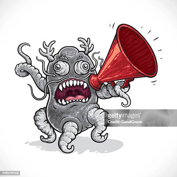 monster with megaphone - alien tentacle stock illustrations