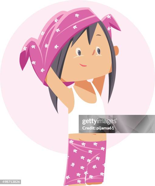 getting dressed - pyjamas stock illustrations