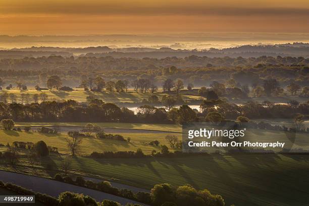 pewsey vake from martinsell hill - wiltshire stock pictures, royalty-free photos & images