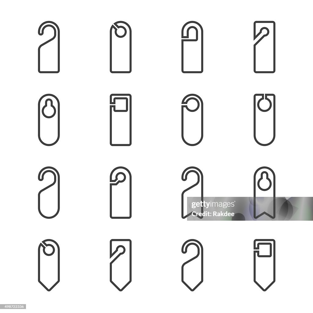 Door Hanger Sign Icon - Line Series