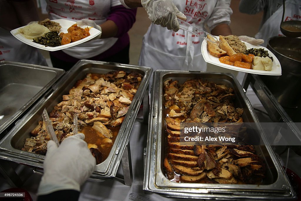 Volunteers Serve Thanksgiving Meal To Thousands At Washington Convention Center