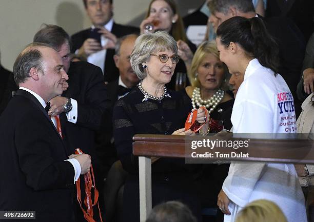 Viscount Crichton, Birgitte, Duchess of Gloucester and Keri-Anne Payne attend the House of Commons v House of Lords Speedo Charity Swim Gala Dinner...