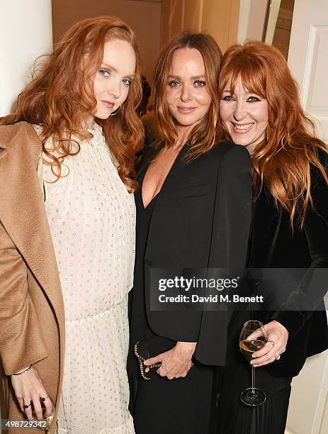 Lily Cole, Stella McCartney and Charlotte Tilbury attend the Stella McCartney Christmas Lights switch on at the Stella McCartney Bruton Street Store...