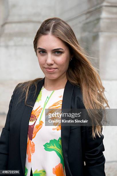 Model Amber Le Bon wears all Stella McCartney on day 7 during Paris Fashion Week Spring/Summer 2016/17 on October 5, 2015 Paris, in France. Amber Le...