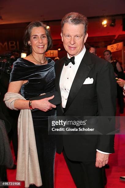 Dr. Paul-Bernhard Kallen, CEO of Burda, and his wife Barbara during the Bambi Awards 2015 at Stage Theater on November 12, 2015 in Berlin, Germany.