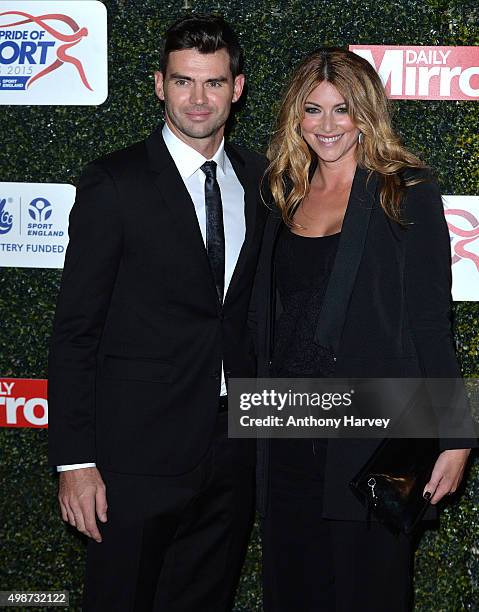 James Anderson and Daniella Anderson attend the Daily Mirror Pride Of Sport Awards at Grosvenor House, on November 25, 2015 in London, United Kingdom.
