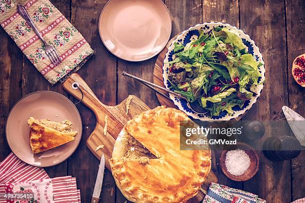 delicious homemade chicken meat pie - chicken ingredient stock pictures, royalty-free photos & images
