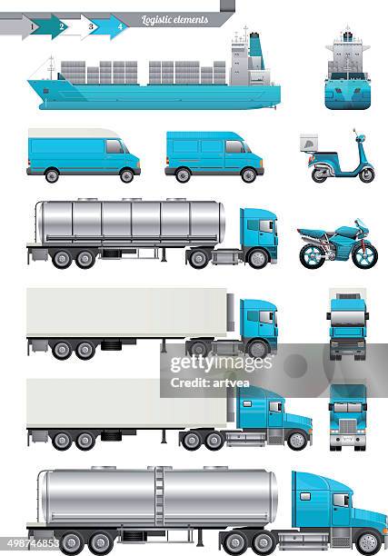 logistik-elemente - trailer stock-grafiken, -clipart, -cartoons und -symbole