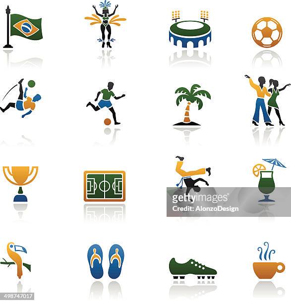 bildbanksillustrationer, clip art samt tecknat material och ikoner med brazilian icon set - samba
