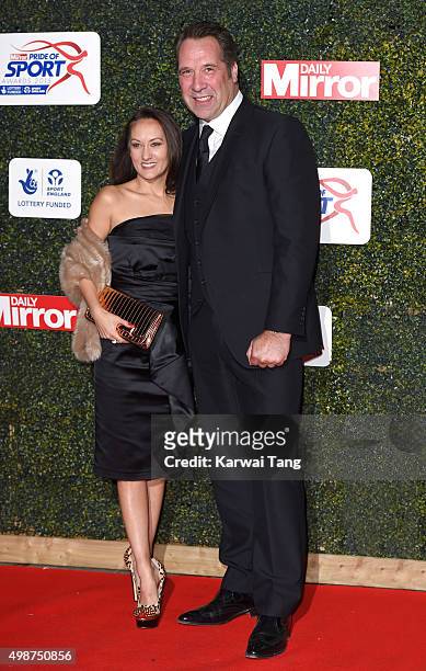 Frankie Poultney and David Seaman attend the Daily Mirror Pride Of Sport Awards at Grosvenor House on November 25, 2015 in London, United Kingdom.