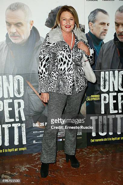 Monica Setta attends a premiere for 'Uno Per Tutti' at Cinema Adriano on November 25, 2015 in Rome, Italy.