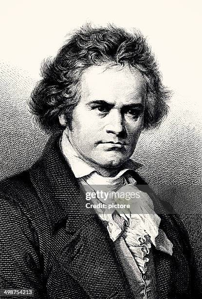 ludwig von beethoven - ludwig van beethoven stock illustrations