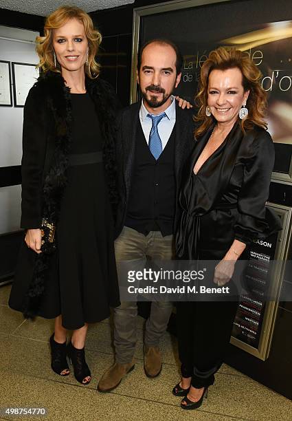 Eva Herzigova, French Film Director and Caroline Scheufele attend the screening of La Legende de La Palme d'Or at The Curzon Mayfair on November 25,...