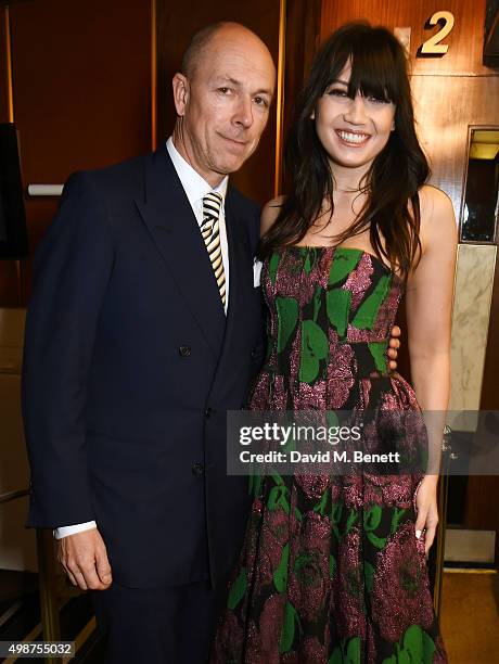 Dylan Jones and Daisy Lowe attend the screening of La Legende de La Palme d'Or at The Curzon Mayfair on November 25, 2015 in London, England.