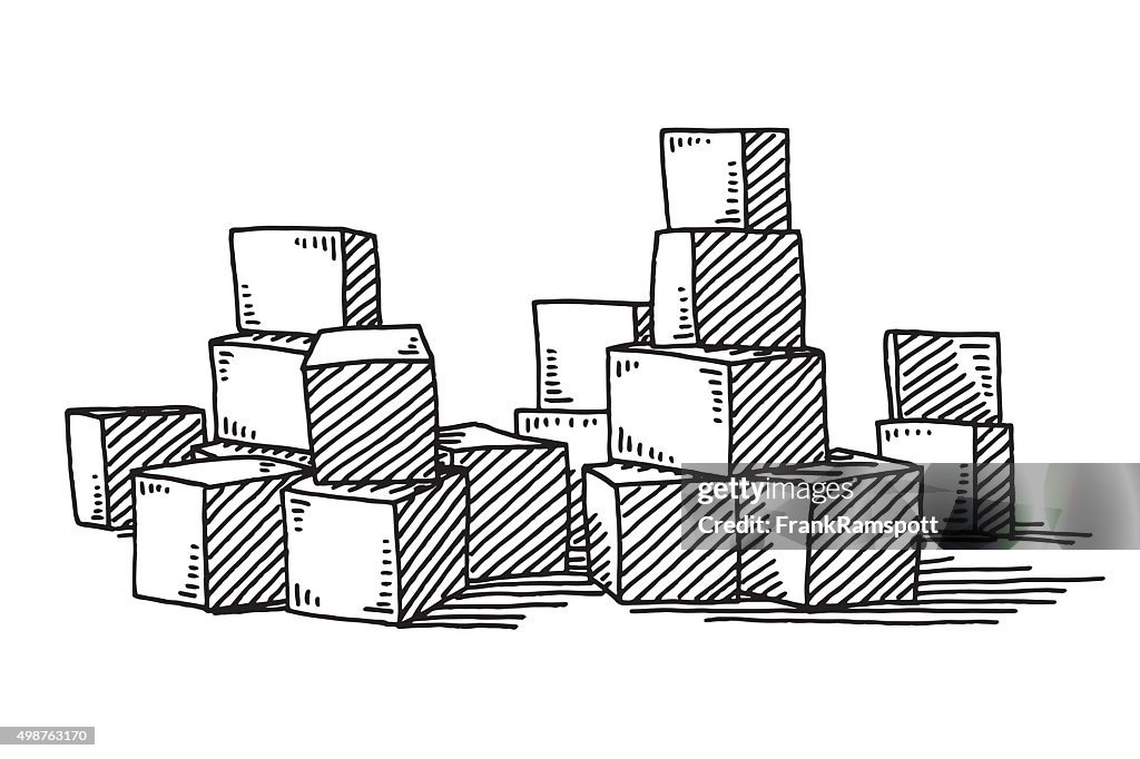 Grupo de bloques de construcción dibujo