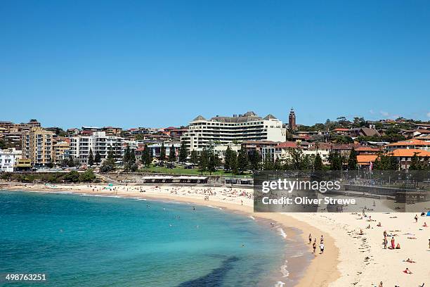 coogee beach on a summers day - coogee beach imagens e fotografias de stock