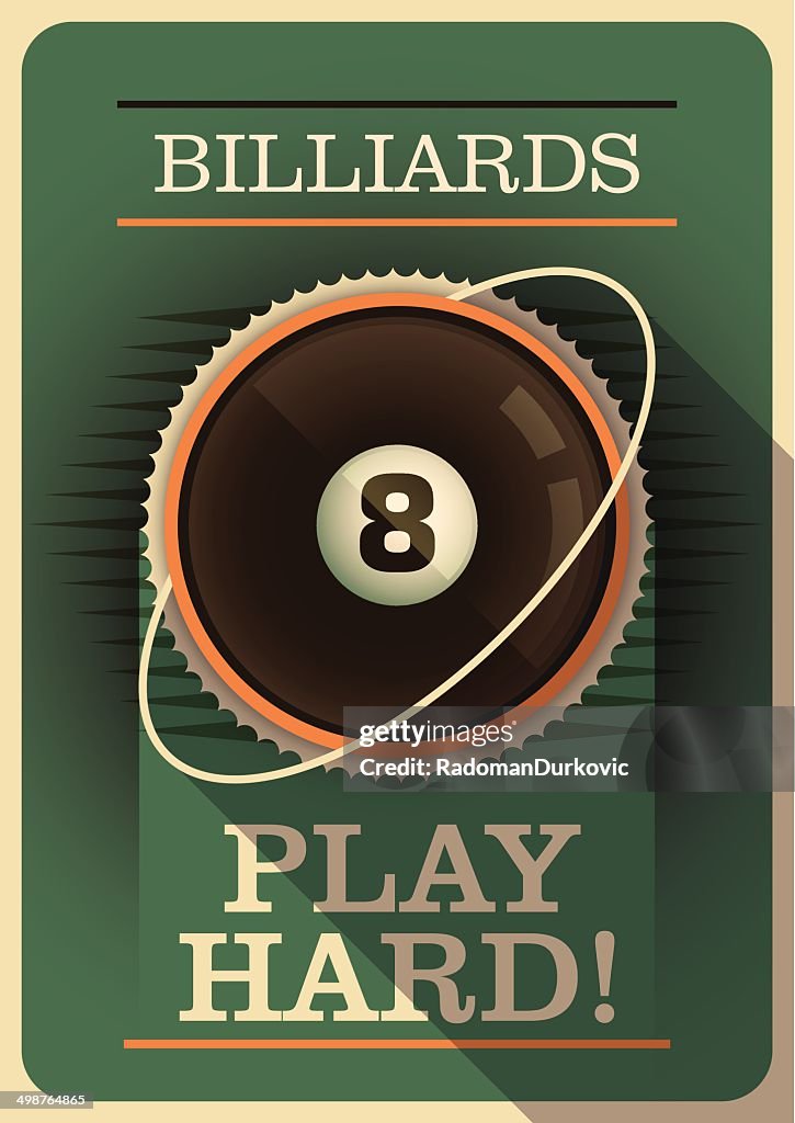 Retro Billiards Poster Design High-Res Vector Graphic - Getty Images