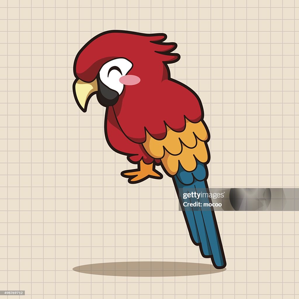 Animal Parrot Cartoon Theme Elements High-Res Vector Graphic - Getty Images
