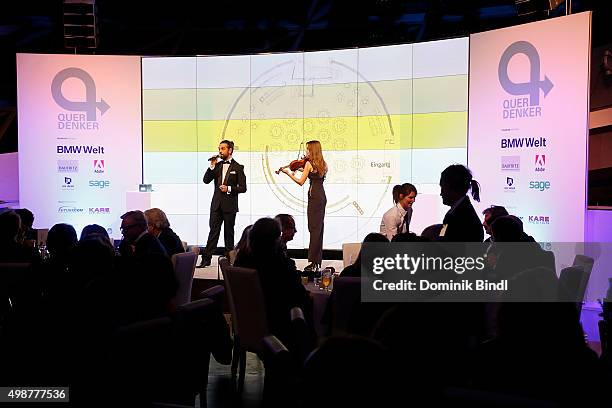 Mathew Kay and Beatrix Loew-Beer attend the Querdenker Award 2015 at BMW World on November 25, 2015 in Munich, Germany.