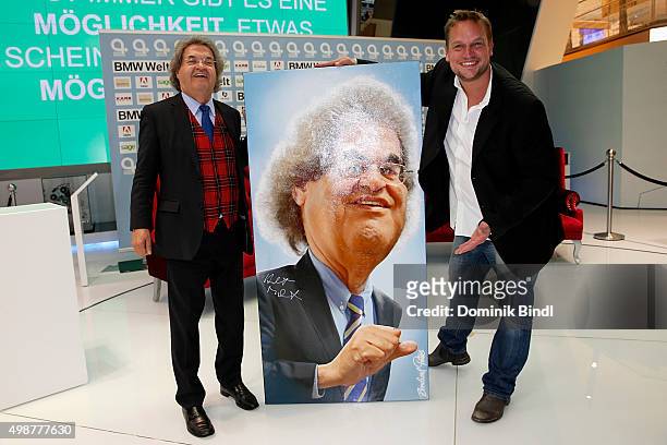 Helmut Markwort and Bernhard Prinz attend the Querdenker Award 2015 at BMW World on November 25, 2015 in Munich, Germany.