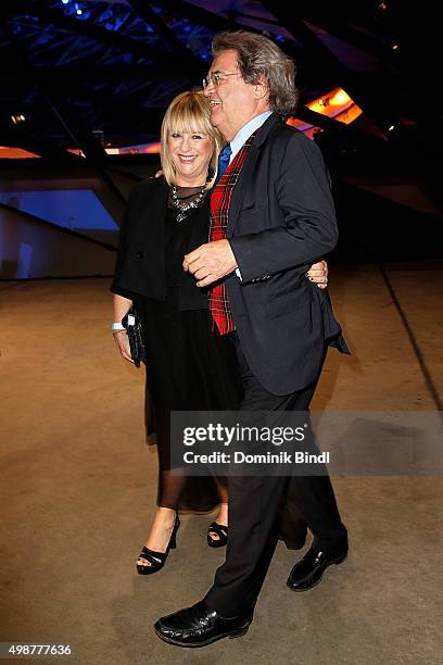 Patricia Riekel and Helmut Markwort attend the Querdenker Award 2015 at BMW World on November 25, 2015 in Munich, Germany.