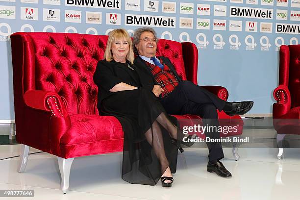 Patricia Riekel and Helmut Markwort attend the Querdenker Award 2015 at BMW World on November 25, 2015 in Munich, Germany.
