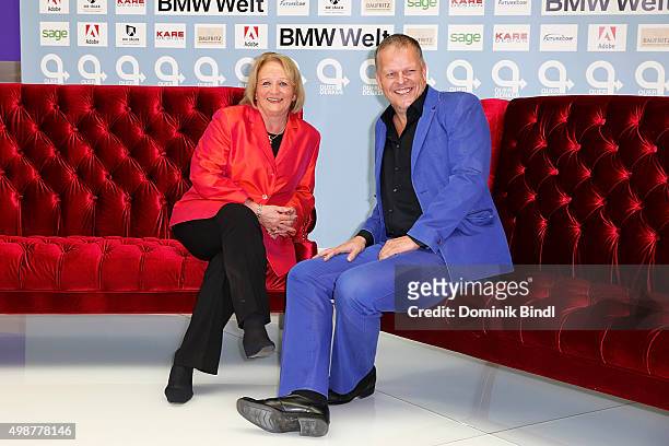 Sabine Leutheusser-Schnarrenberger and Karsten Kaie attend the Querdenker Award 2015 at BMW World on November 25, 2015 in Munich, Germany.